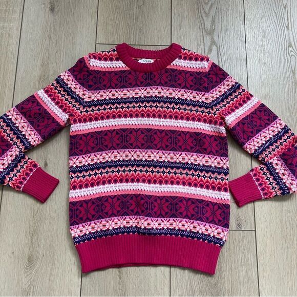 J Crew New Women Cotton Allover Fair Isle Crewneck Pullover Sweater NWT - Picture 8 of 14